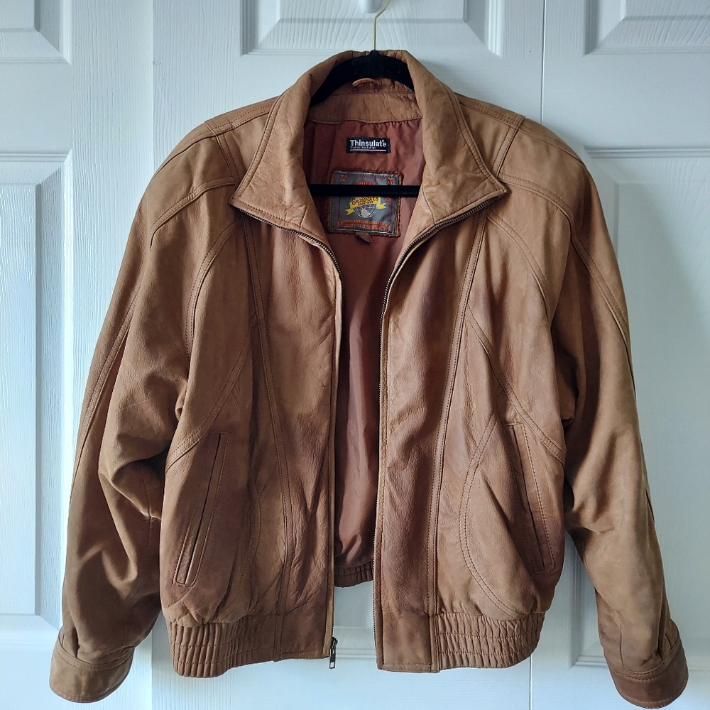 Unisex Vintage Leather Jacket size-L